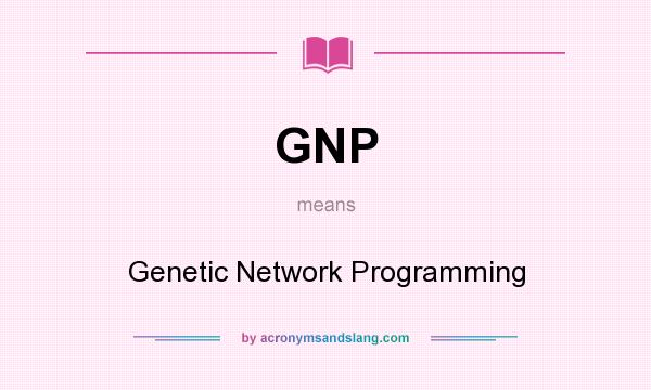 What does GNP mean? It stands for Genetic Network Programming