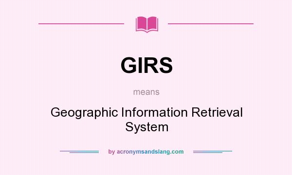 What does GIRS mean? It stands for Geographic Information Retrieval System