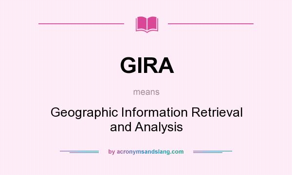 What does GIRA mean? It stands for Geographic Information Retrieval and Analysis