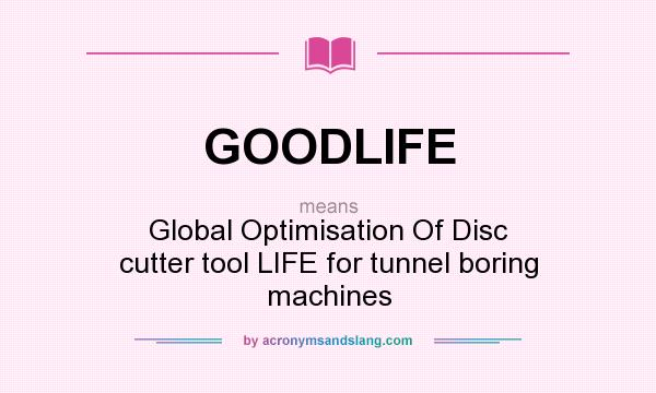 What does GOODLIFE mean? It stands for Global Optimisation Of Disc cutter tool LIFE for tunnel boring machines