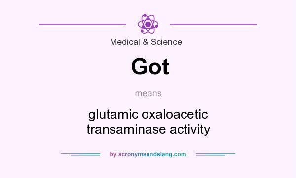 What does Got mean? It stands for glutamic oxaloacetic transaminase activity