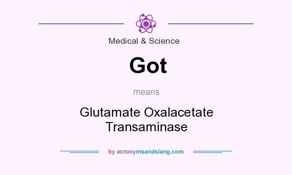 What does Got mean? It stands for Glutamate Oxalacetate Transaminase