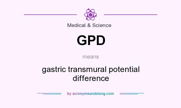 What does GPD mean? It stands for gastric transmural potential difference