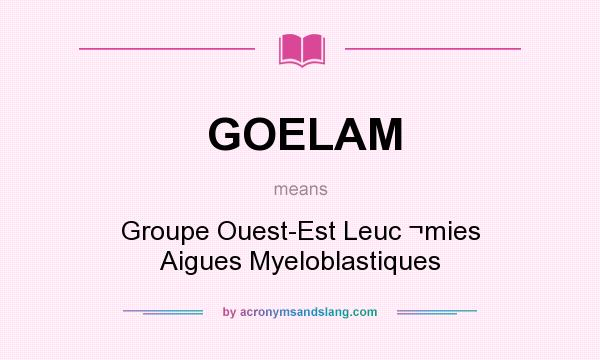 What does GOELAM mean? It stands for Groupe Ouest-Est Leuc ¬mies Aigues Myeloblastiques
