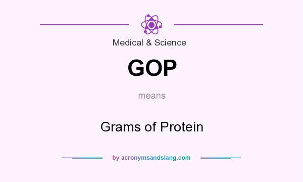 What does GOP mean? It stands for Grams of Protein
