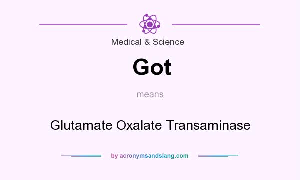 What does Got mean? It stands for Glutamate Oxalate Transaminase