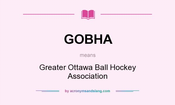 What does GOBHA mean? It stands for Greater Ottawa Ball Hockey Association