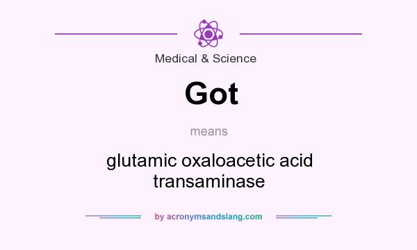 What does Got mean? It stands for glutamic oxaloacetic acid transaminase