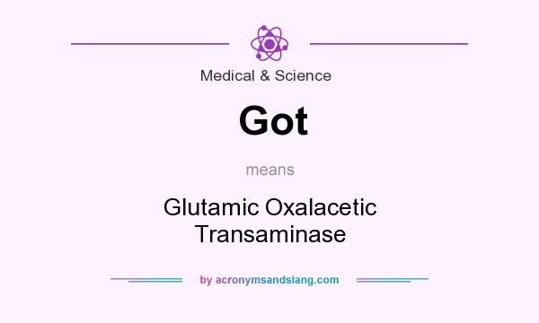 What does Got mean? It stands for Glutamic Oxalacetic Transaminase