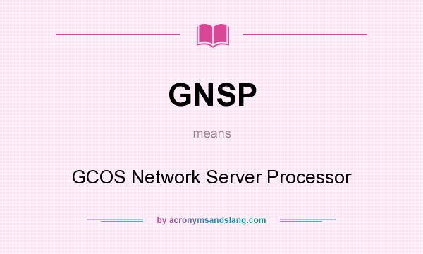 What does GNSP mean? It stands for GCOS Network Server Processor
