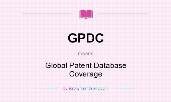 What does GPDC mean? It stands for Global Patent Database Coverage