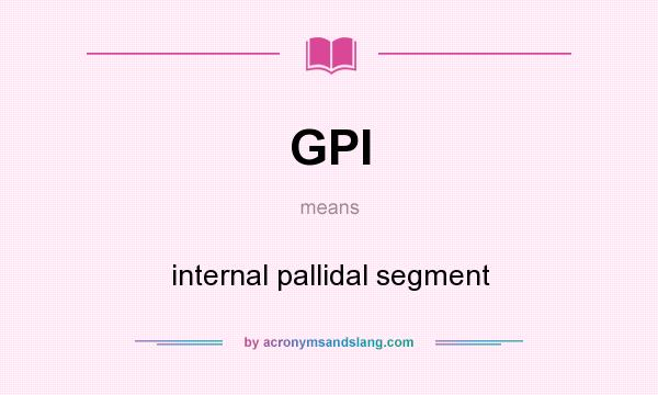 What does GPI mean? It stands for internal pallidal segment
