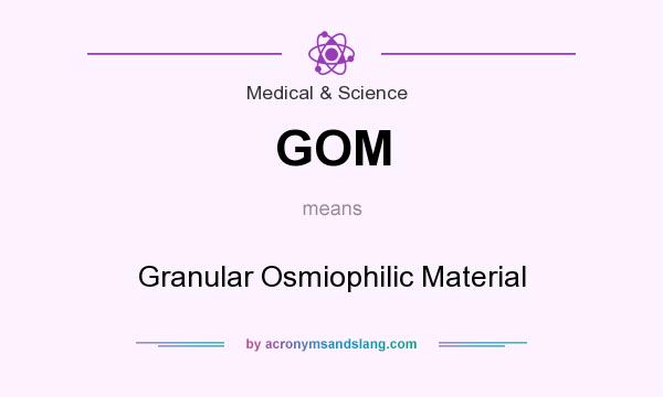 What does GOM mean? It stands for Granular Osmiophilic Material