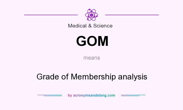 What does GOM mean? It stands for Grade of Membership analysis