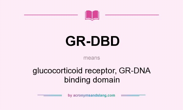 What does GR-DBD mean? It stands for glucocorticoid receptor, GR-DNA binding domain