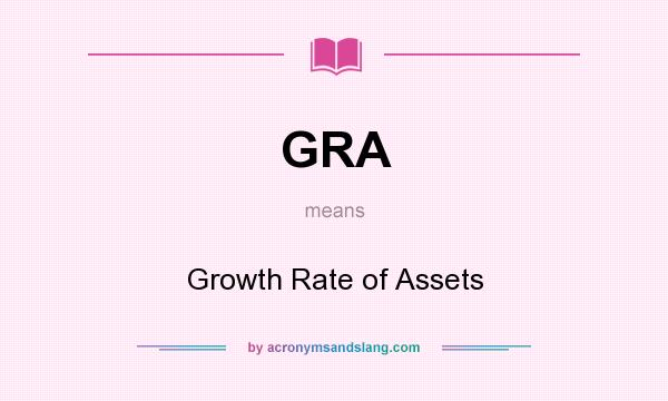 What does GRA mean? It stands for Growth Rate of Assets