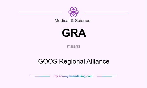 What does GRA mean? It stands for GOOS Regional Alliance
