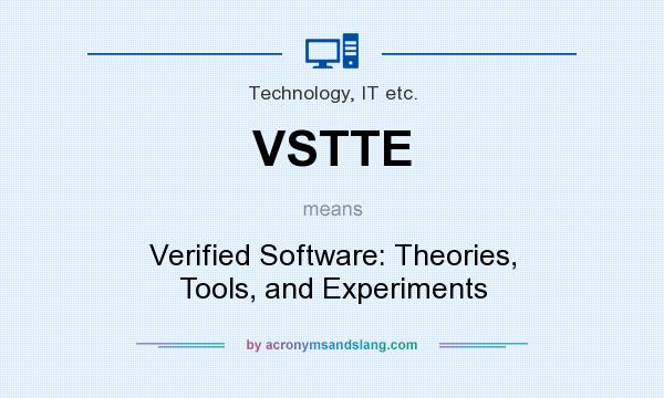 What does VSTTE mean? It stands for Verified Software: Theories, Tools, and Experiments