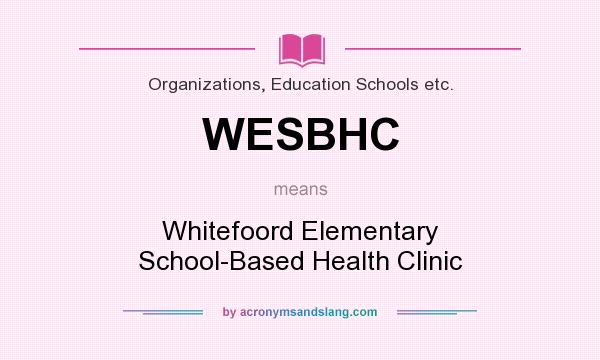 What does WESBHC mean? It stands for Whitefoord Elementary School-Based Health Clinic