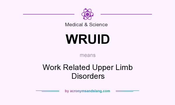 What does WRUID mean? It stands for Work Related Upper Limb Disorders