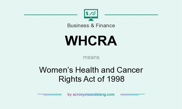 What does WHCRA mean? It stands for Women’s Health and Cancer Rights Act of 1998