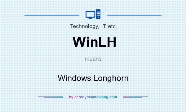 What does WinLH mean? It stands for Windows Longhorn