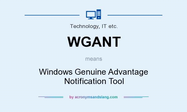 What does WGANT mean? It stands for Windows Genuine Advantage Notification Tool