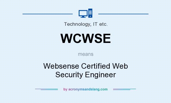 What does WCWSE mean? It stands for Websense Certified Web Security Engineer