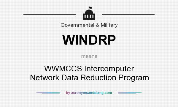 What does WINDRP mean? It stands for WWMCCS Intercomputer Network Data Reduction Program