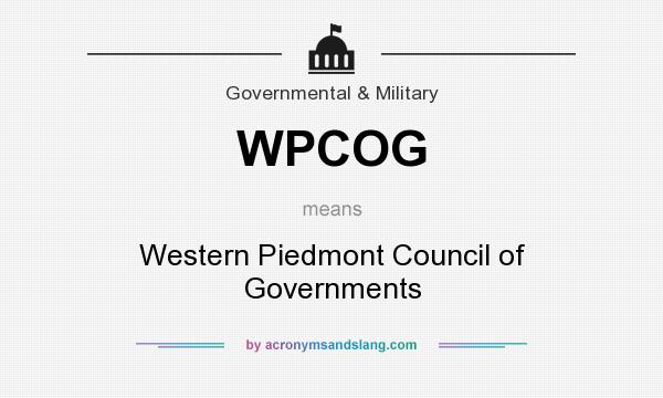 What does WPCOG mean? It stands for Western Piedmont Council of Governments