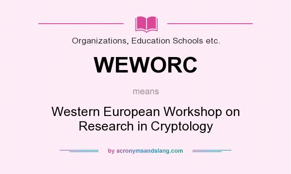 What does WEWORC mean? It stands for Western European Workshop on Research in Cryptology