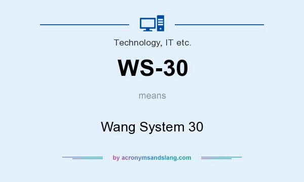 What does WS-30 mean? It stands for Wang System 30