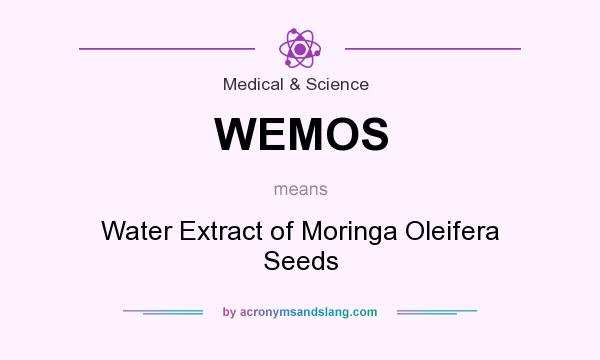 What does WEMOS mean? It stands for Water Extract of Moringa Oleifera Seeds