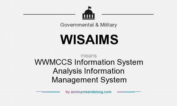 What does WISAIMS mean? It stands for WWMCCS Information System Analysis Information Management System