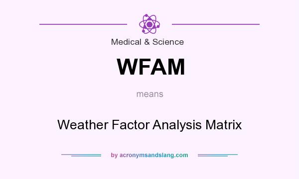 What does WFAM mean? It stands for Weather Factor Analysis Matrix
