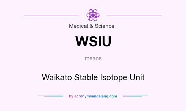 What does WSIU mean? It stands for Waikato Stable Isotope Unit