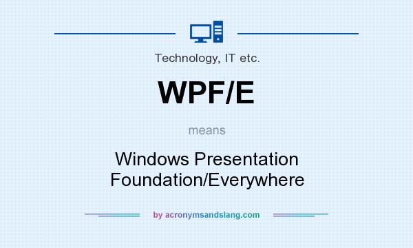 What does WPF/E mean? It stands for Windows Presentation Foundation/Everywhere