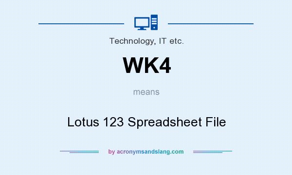 What does WK4 mean? It stands for Lotus 123 Spreadsheet File
