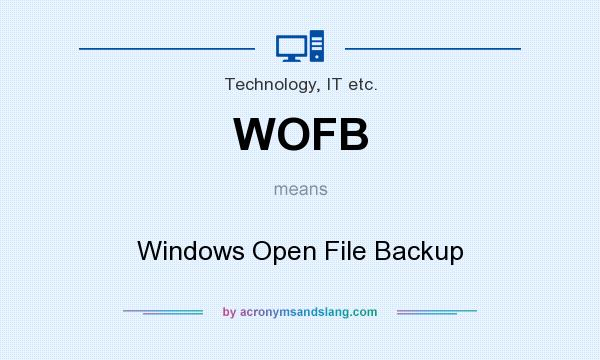 What does WOFB mean? It stands for Windows Open File Backup