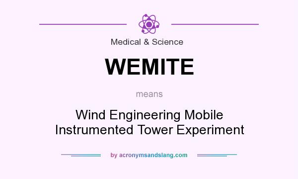 What does WEMITE mean? It stands for Wind Engineering Mobile Instrumented Tower Experiment