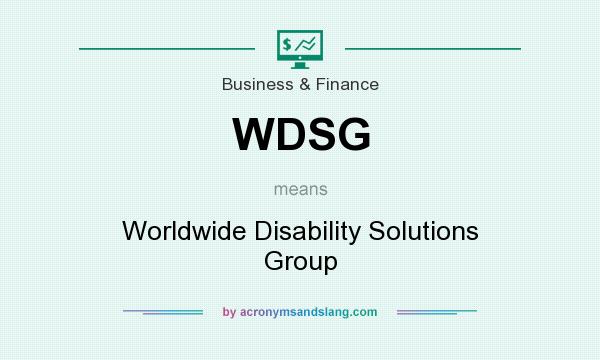 What does WDSG mean? It stands for Worldwide Disability Solutions Group