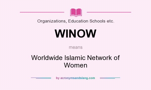 What does WINOW mean? It stands for Worldwide Islamic Network of Women