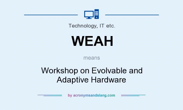 What does WEAH mean? It stands for Workshop on Evolvable and Adaptive Hardware