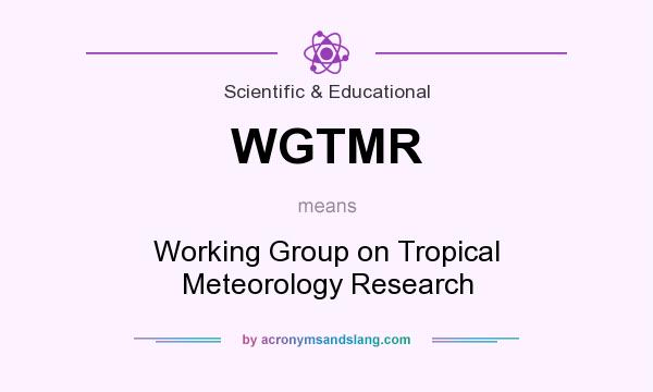 What does WGTMR mean? It stands for Working Group on Tropical Meteorology Research