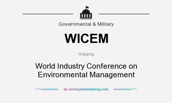 What does WICEM mean? It stands for World Industry Conference on Environmental Management