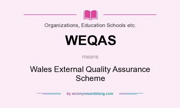 What does WEQAS mean? It stands for Wales External Quality Assurance Scheme