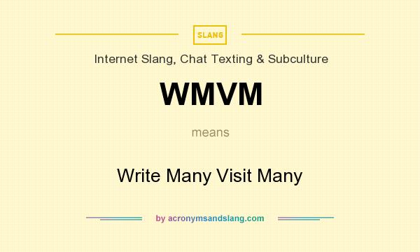 What does WMVM mean? It stands for Write Many Visit Many