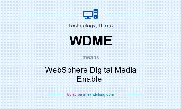 What does WDME mean? It stands for WebSphere Digital Media Enabler