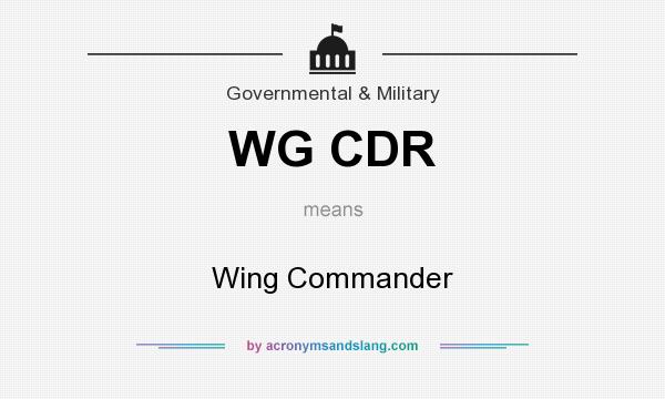 What does WG CDR mean? It stands for Wing Commander