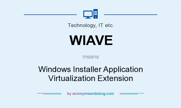 What does WIAVE mean? It stands for Windows Installer Application Virtualization Extension
